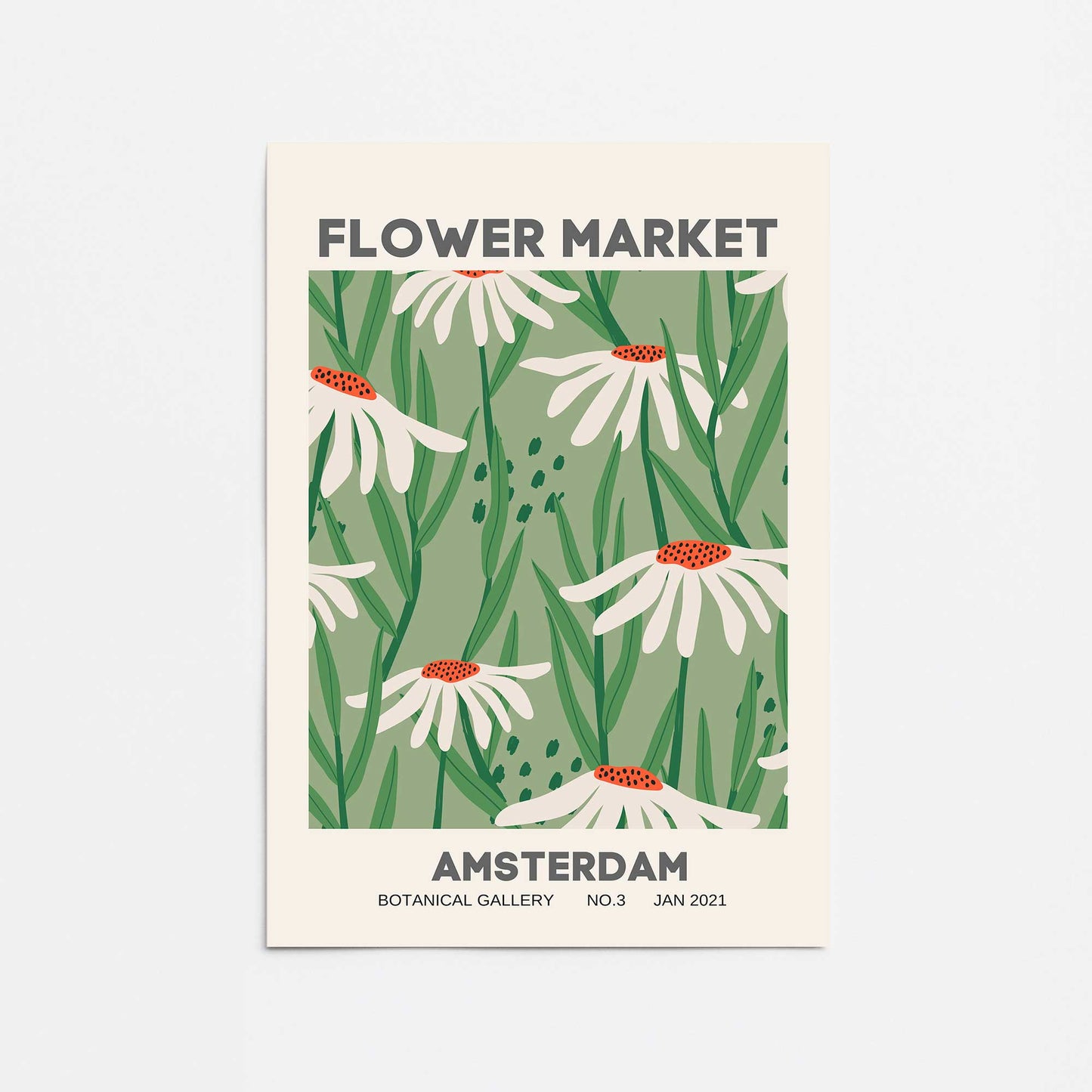 Retro Amsterdam Flower Market Promotional Rolled Print