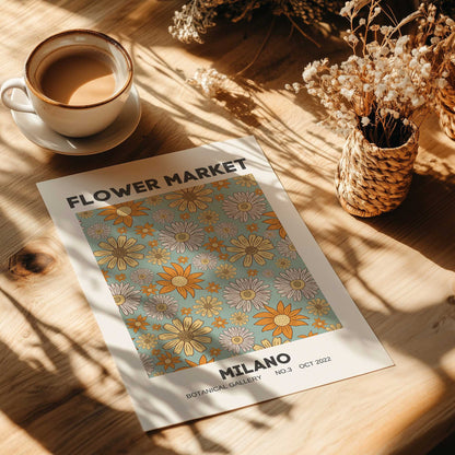 Retro Milano Flower Market Print