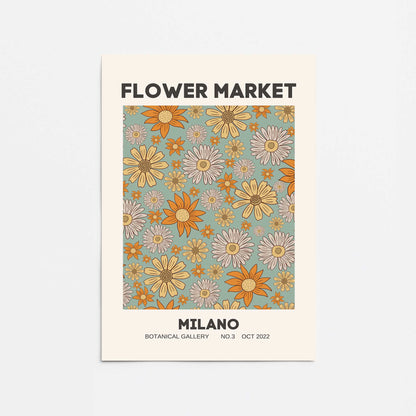 Retro Milano Flower Market Promotional Rolled Print