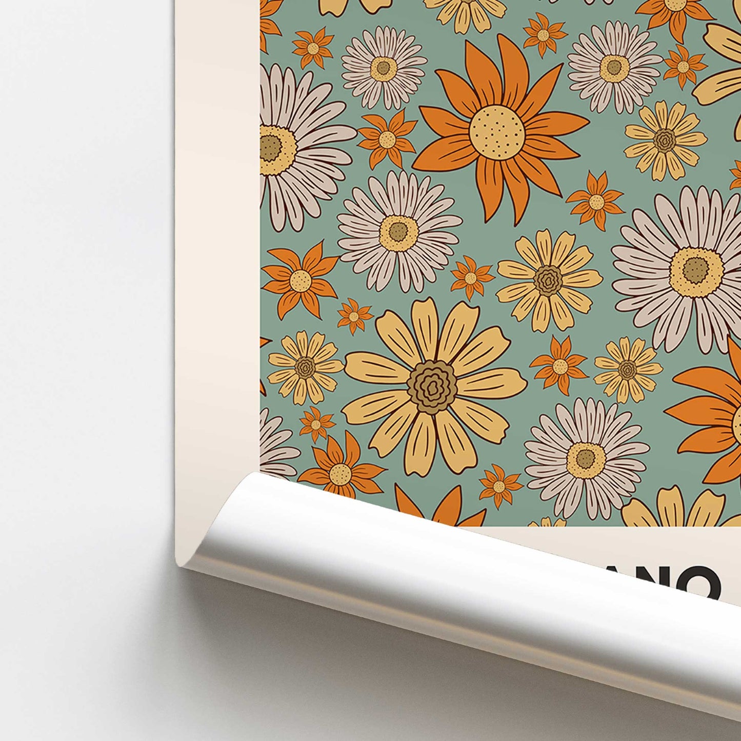 Retro Milano Flower Market Promotional Rolled Print