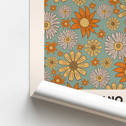 Retro Milano Flower Market Promotional Rolled Print