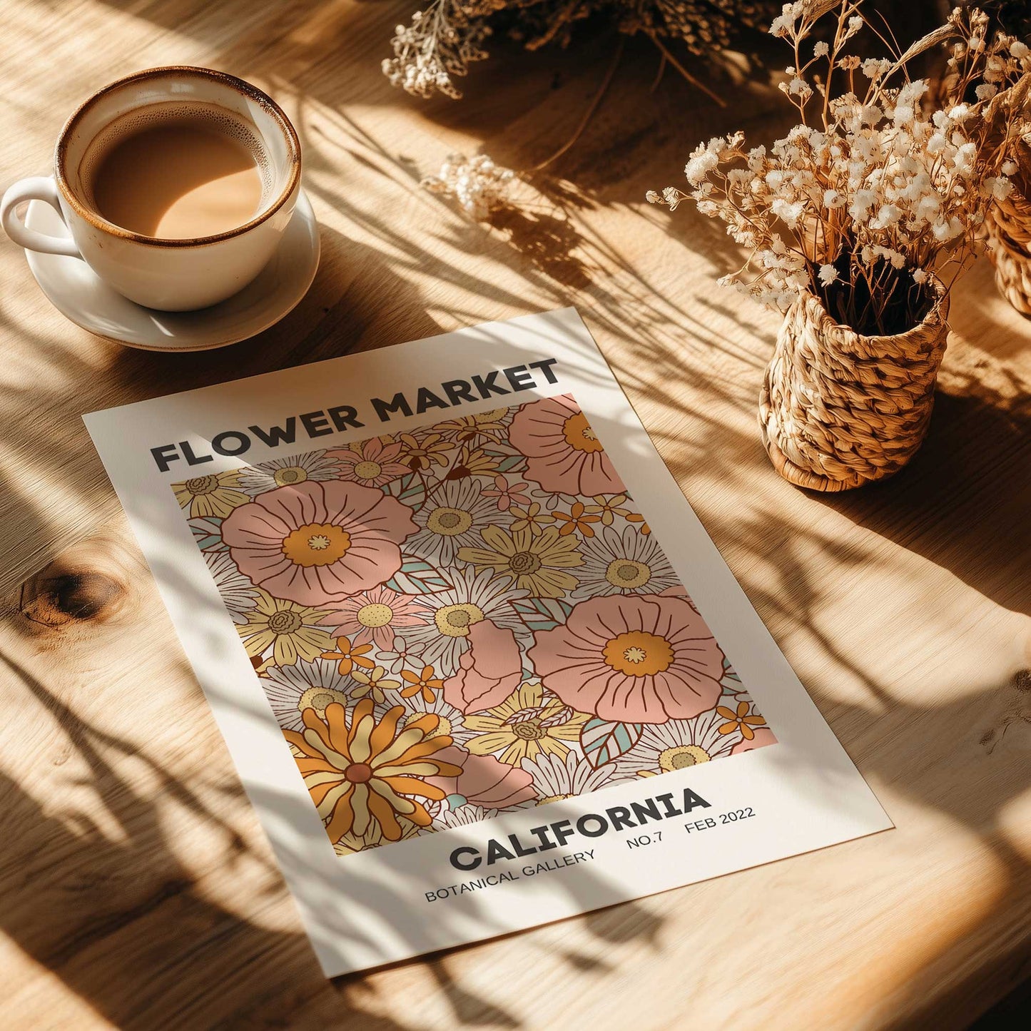 Retro California Flower Market Print