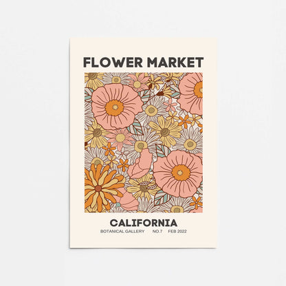 Retro California Flower Market Promotional Rolled Print