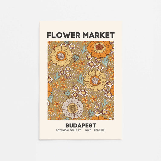 Retro Budapest Flower Market Promotional Rolled Print