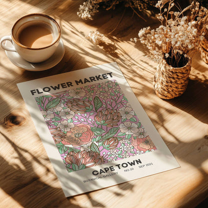 Retro Cape Town Flower Market Print