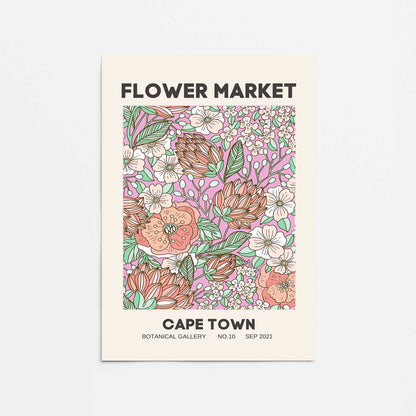 Retro Cape Town Flower Market Promotional Rolled Print