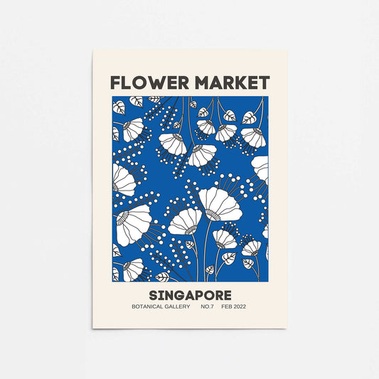 Retro Singapore Flower Market Promotional Rolled Print