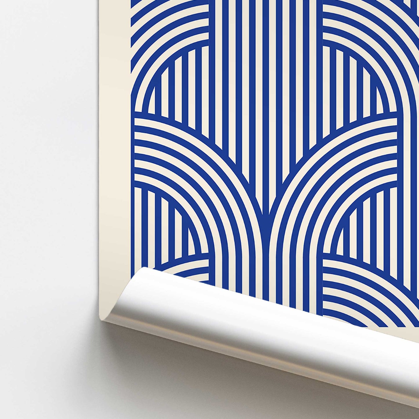 Bauhaus Abstract Arches in Blue Promotional Rolled Print