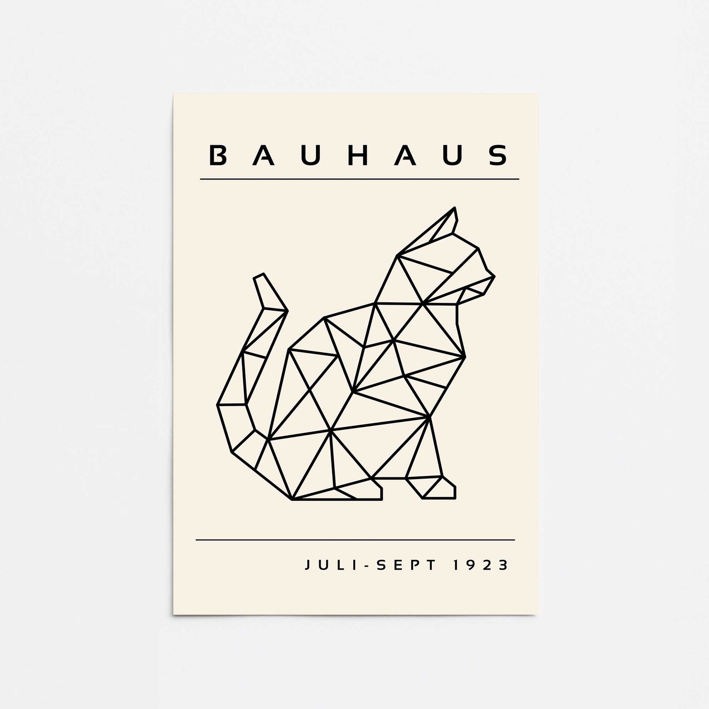 Bauhaus Geometric Cat 1923 Promotional Rolled Print