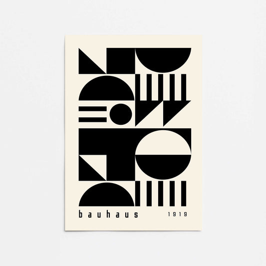Monochrome Bauhaus Shapes Promotional Rolled Print