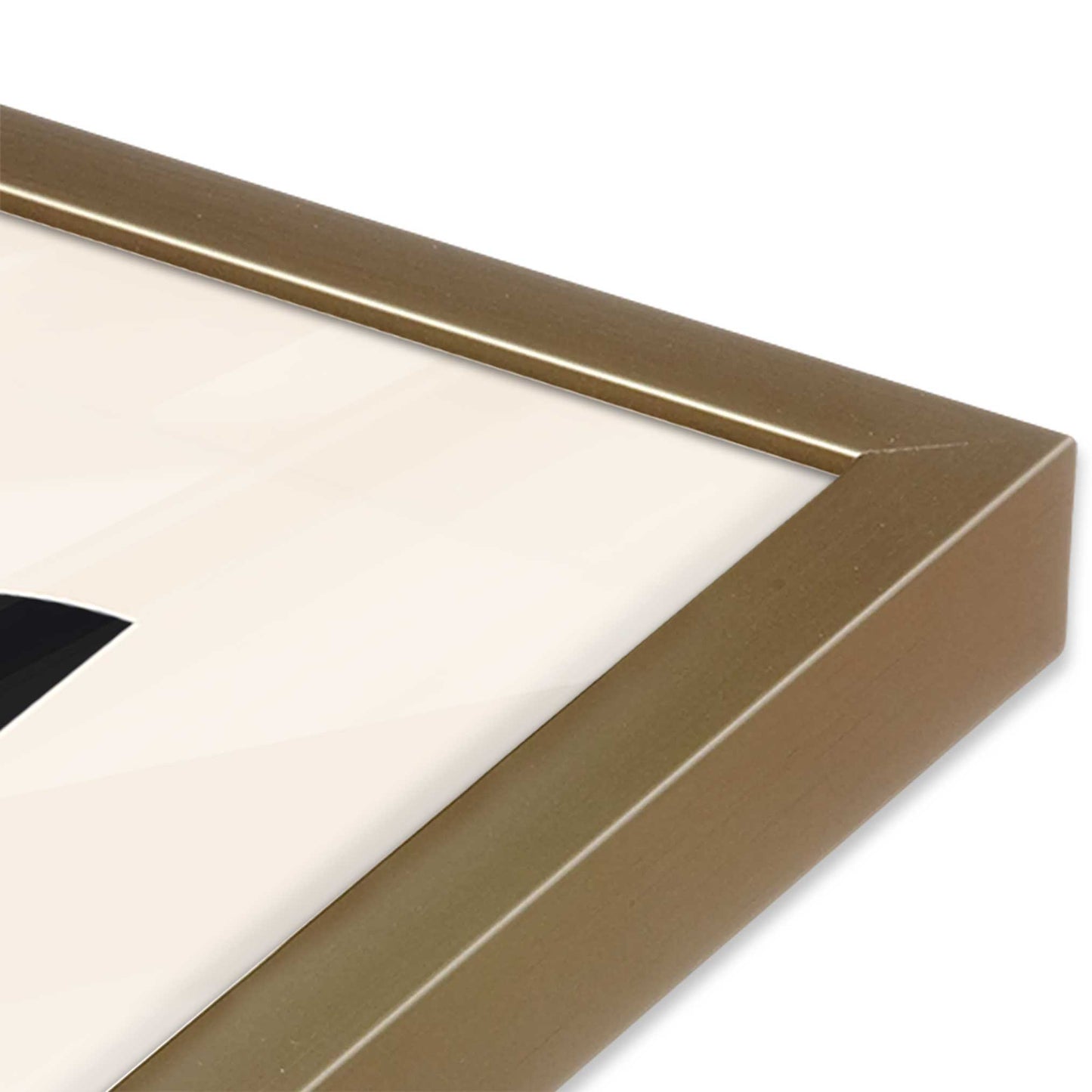 [Color:Brushed Gold], Picture of art in a Brushed Gold frame at an angle