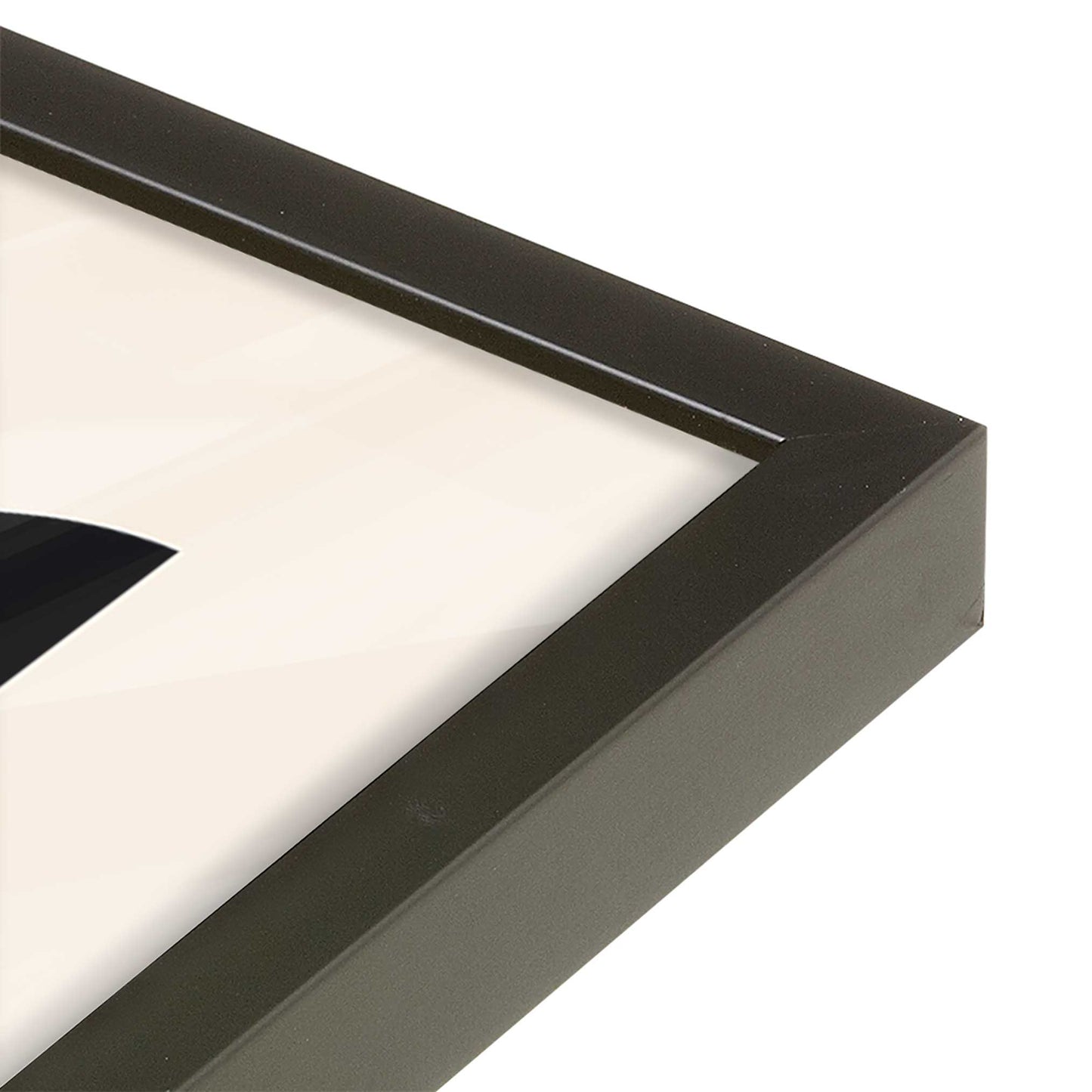 [Color:Satin Black], Picture of art in a Satin Black frame at an angle