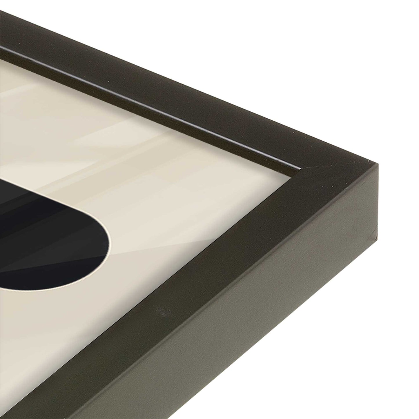 [Color:Satin Black], Picture of art in a Satin Black frame at an angle