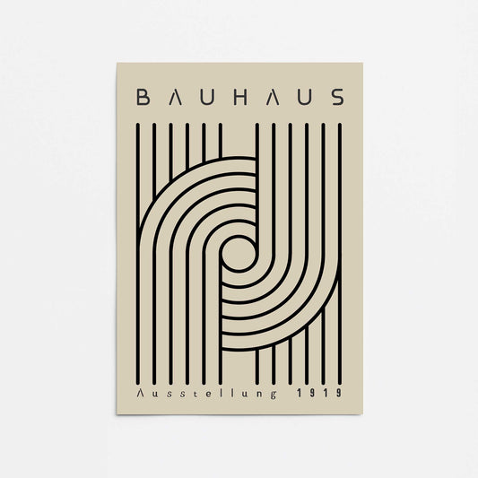 Monochrome Bauhaus Curves Promotional Rolled Print