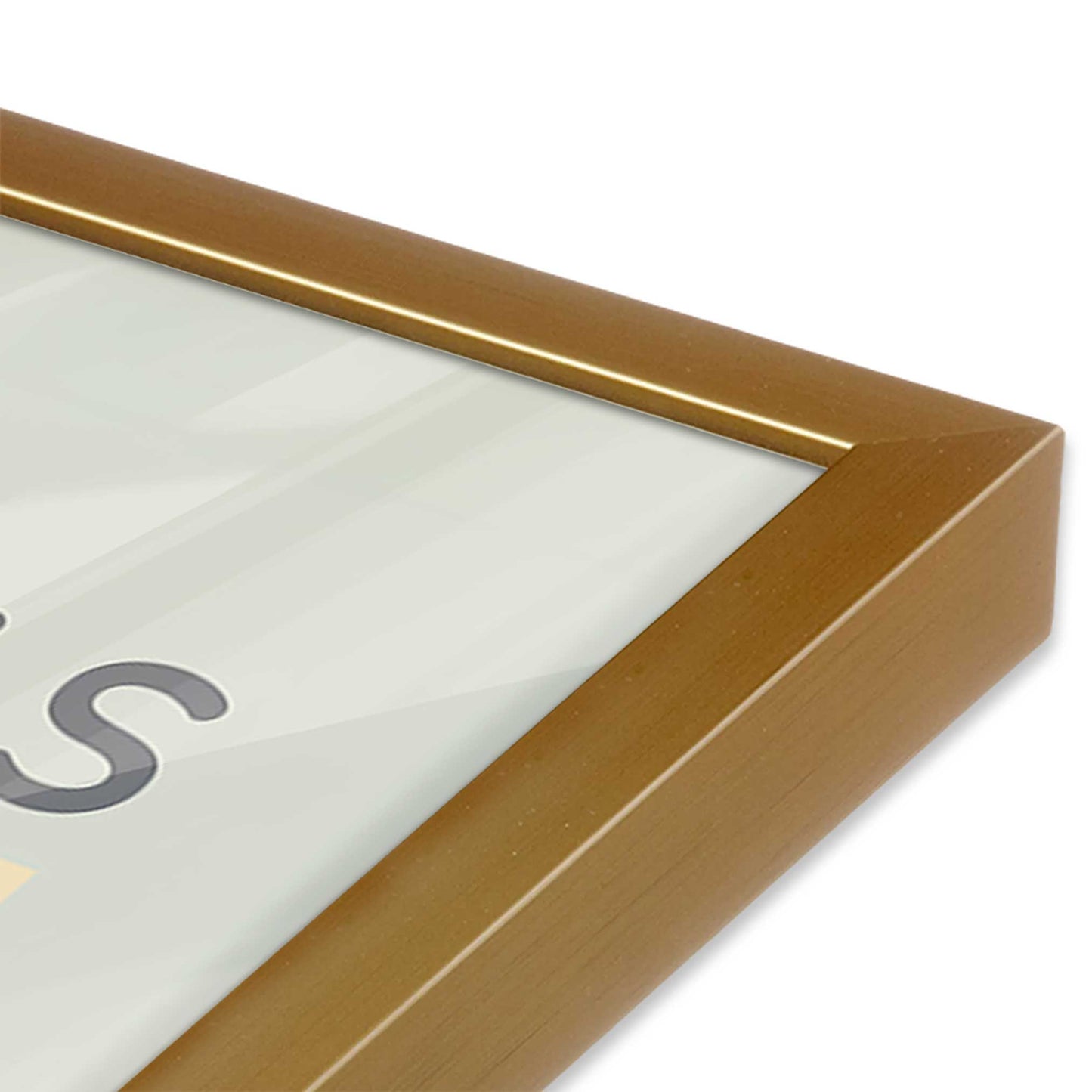 [Color:Polished Gold], Picture of art in a Polished Gold frame at an angle