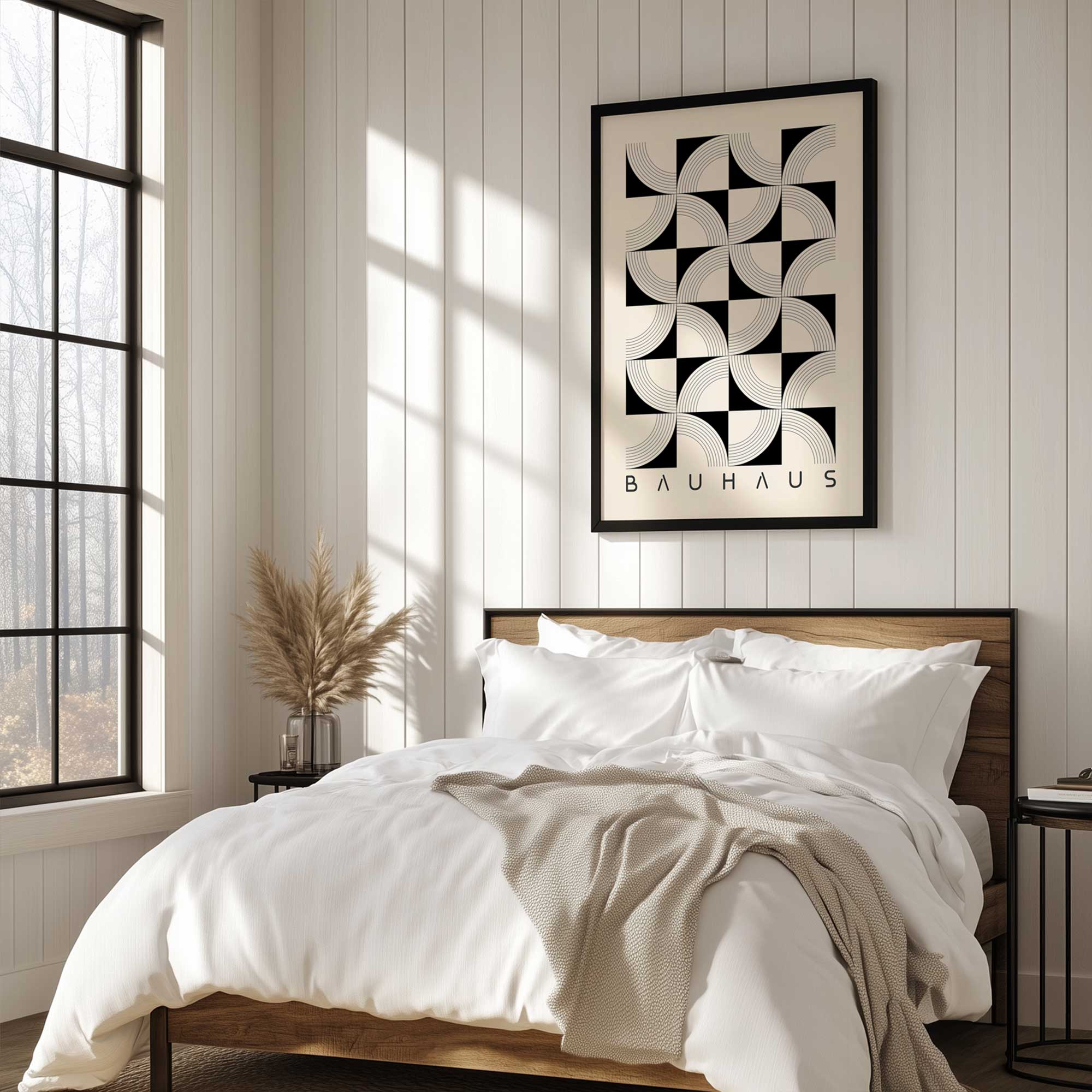 Abstract Bauhaus Symmetry Grid Print – Frametolia.
