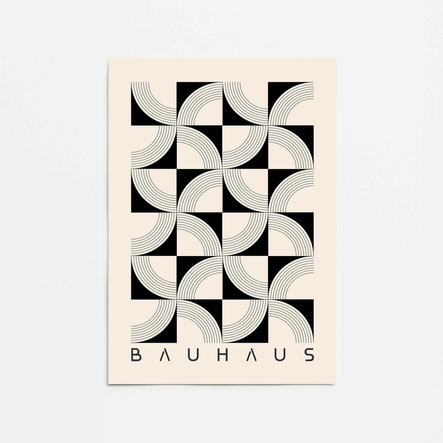 Abstract Bauhaus Symmetry Grid Promotional Rolled Print