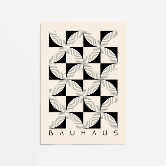 Abstract Bauhaus Symmetry Grid Promotional Rolled Print