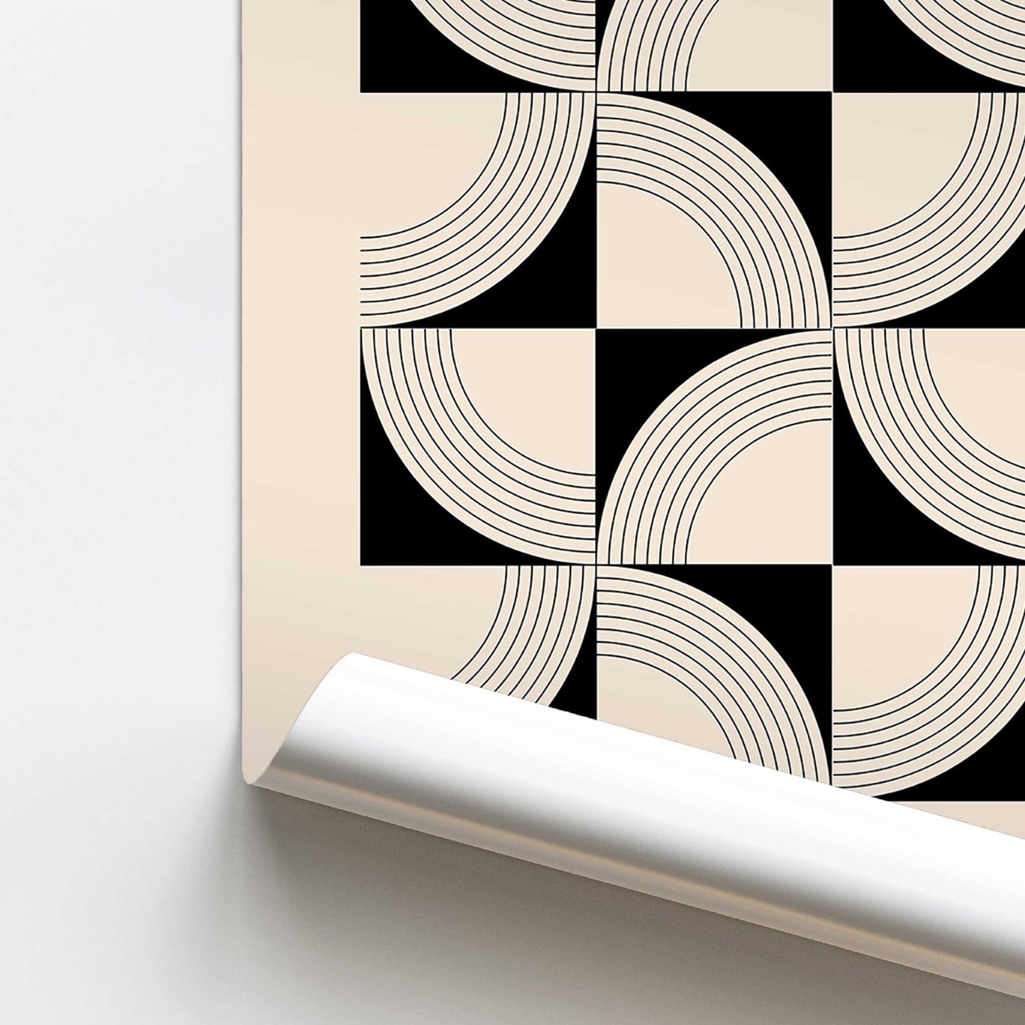 Abstract Bauhaus Symmetry Grid Promotional Rolled Print