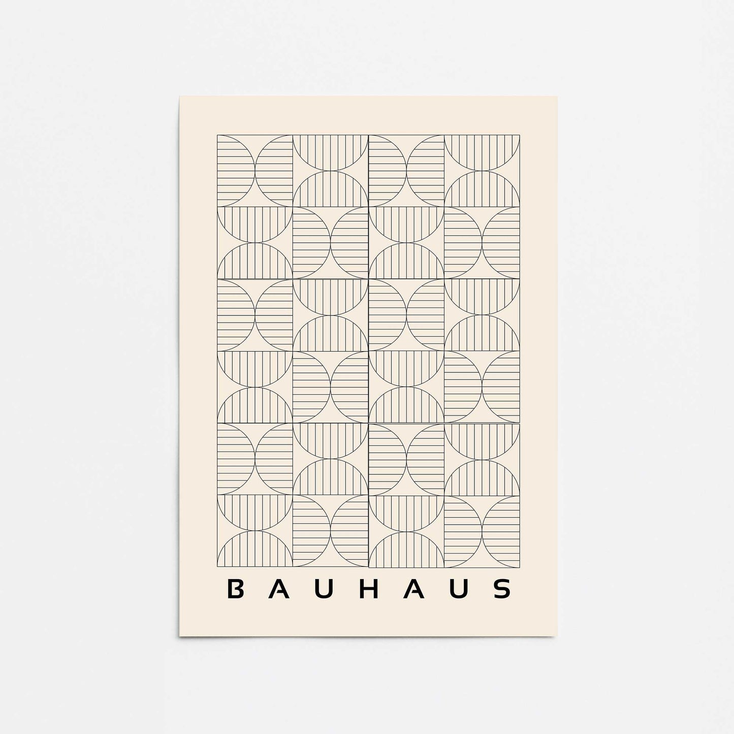 Bauhaus Minimalist Grid Motif Promotional Rolled Print