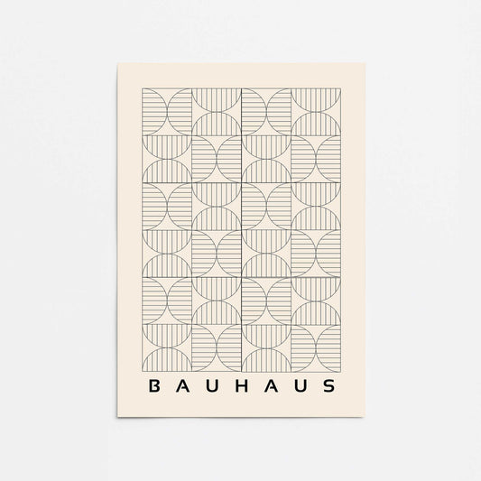Bauhaus Minimalist Grid Motif Promotional Rolled Print