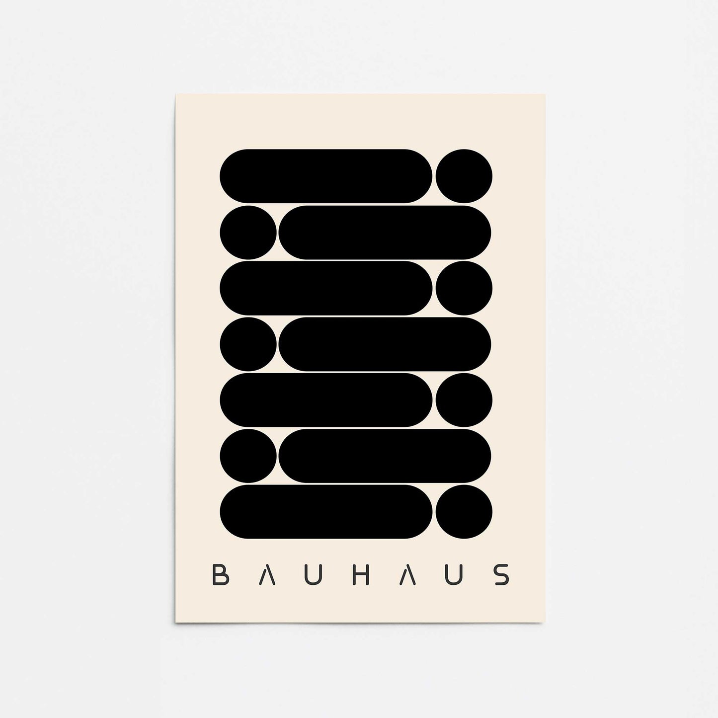 Bauhaus Abstract Rounded Layers Promotional Rolled Print