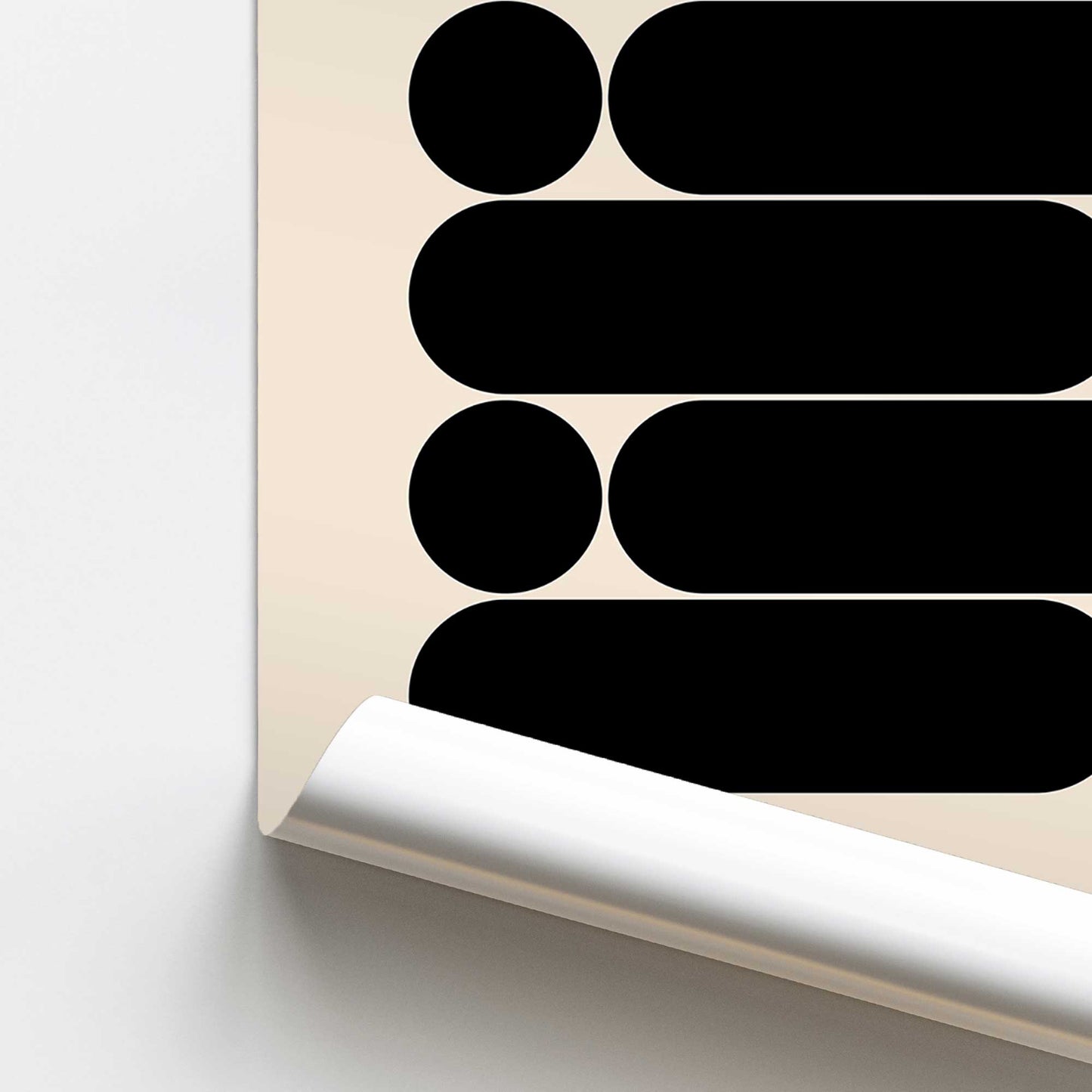 Bauhaus Abstract Rounded Layers Promotional Rolled Print
