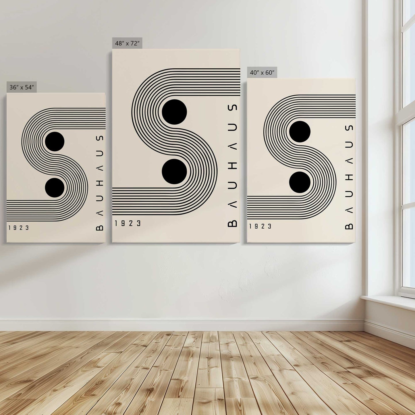 [Color:Stretched Canvas], Image showing the size comparisons
