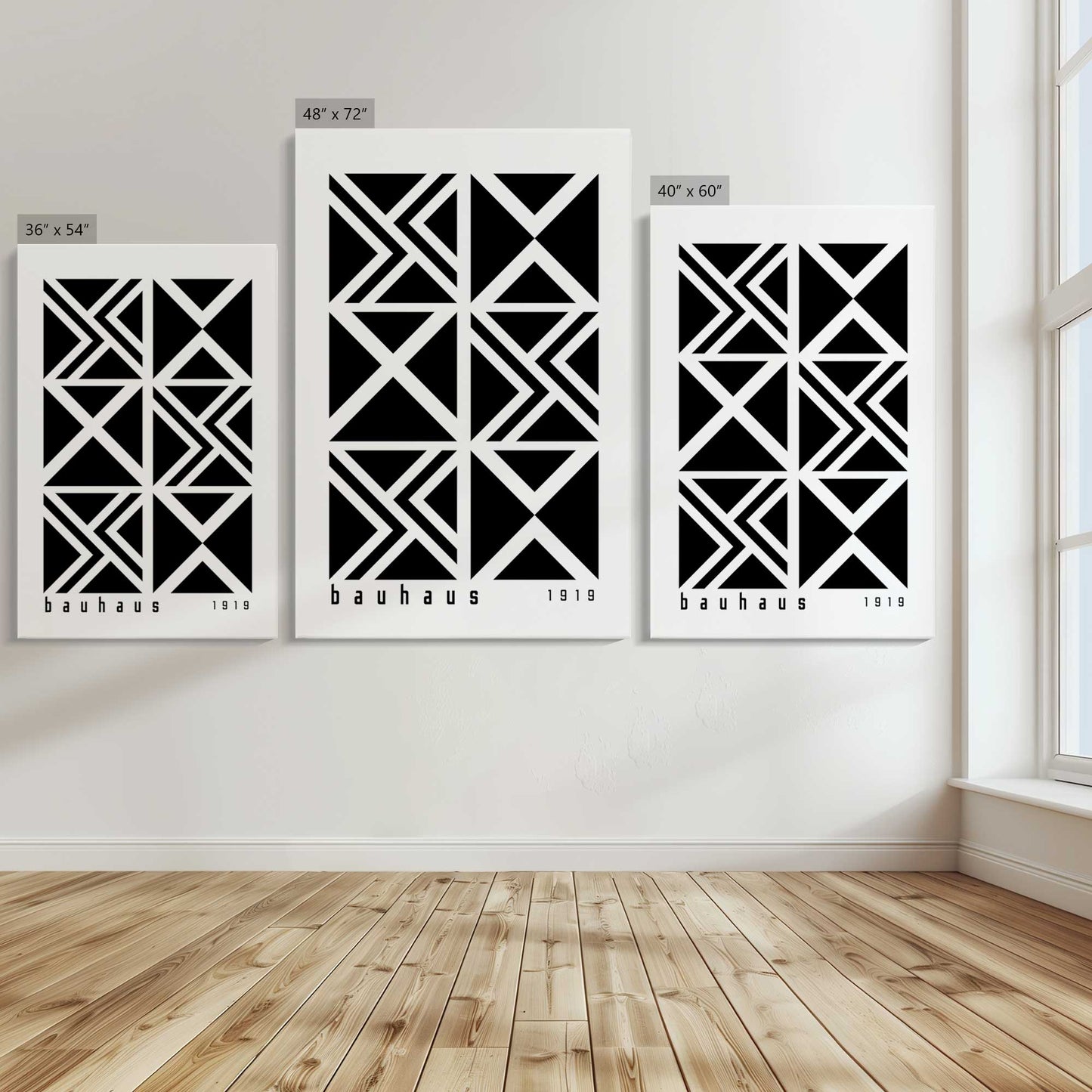 [Color:Stretched Canvas], Image showing the size comparisons