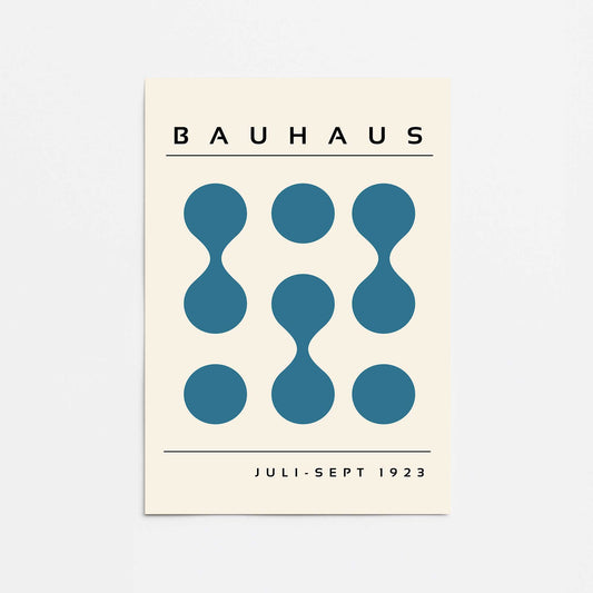 Curved Blue Bauhaus Flow Promotional Rolled Print