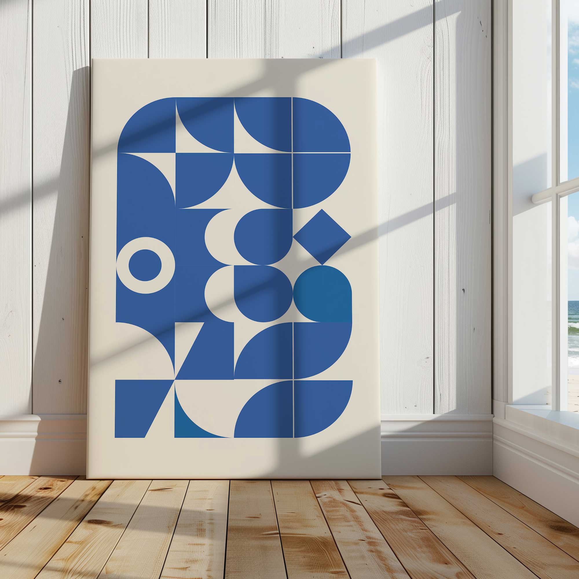 Modern Blue Forms Print on Canvas – Frametolia.