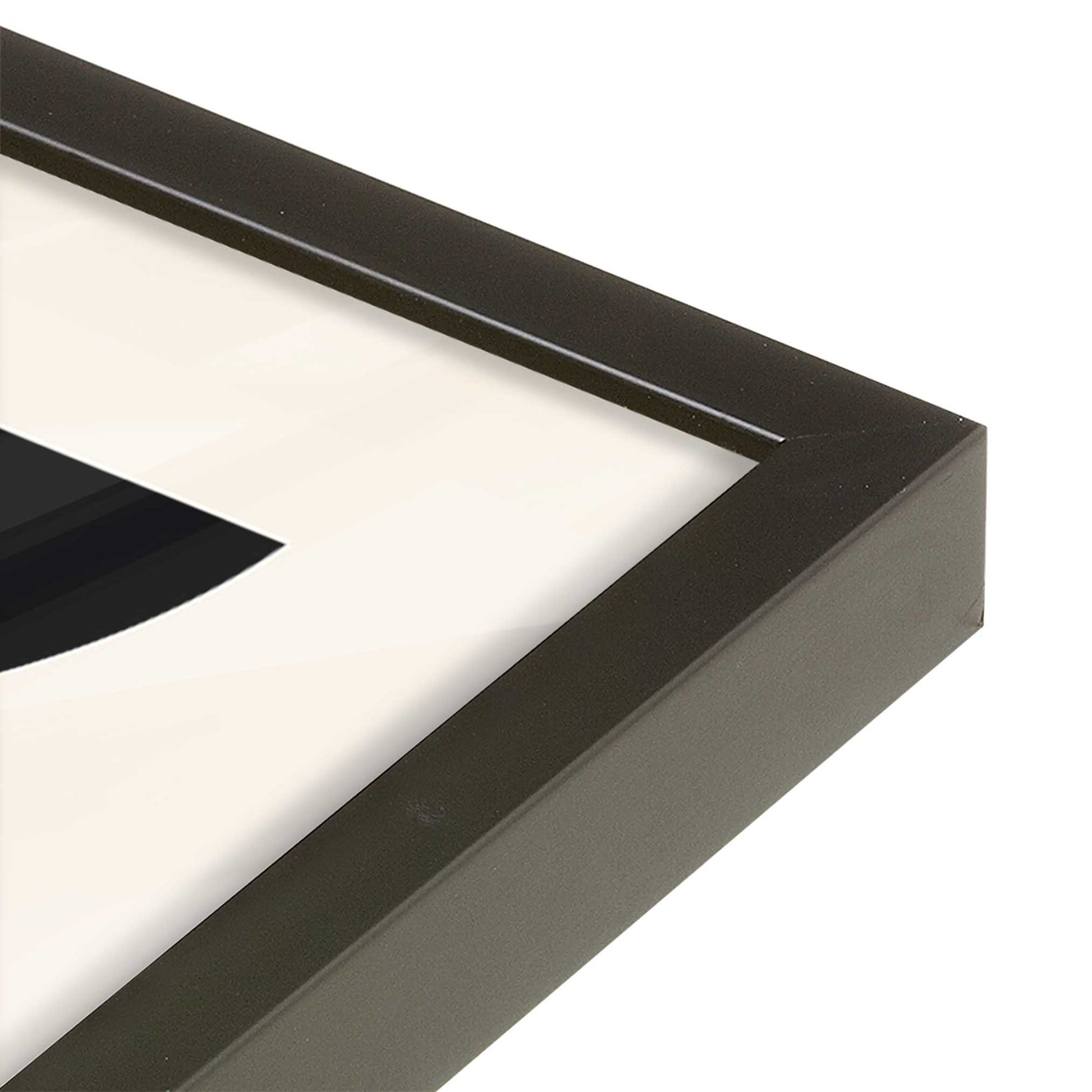 [Color:Satin Black], Picture of art in a Satin Black frame of the corner