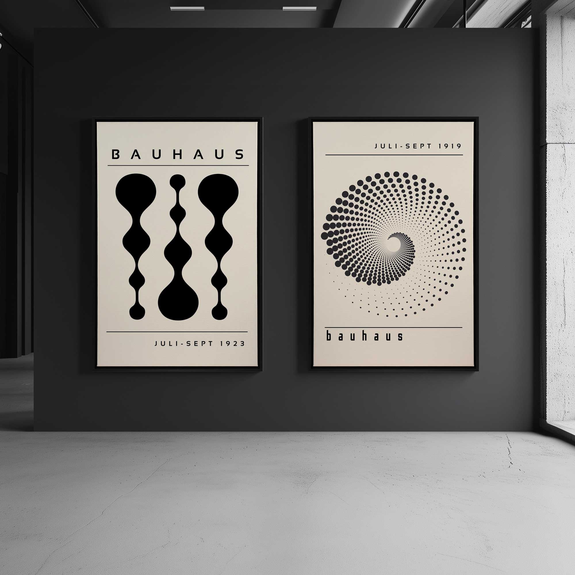 bauhaus in motion duo set of 2 geometric abstract prints