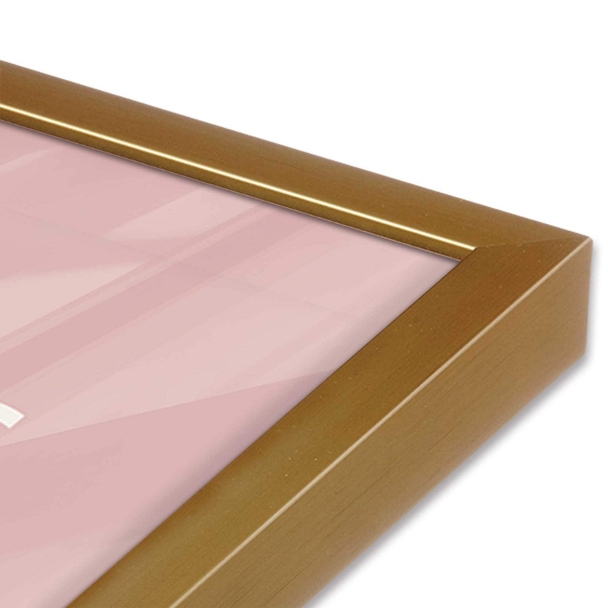 [Color:Polished Gold], Picture of art in a Polished Gold frame at an angle