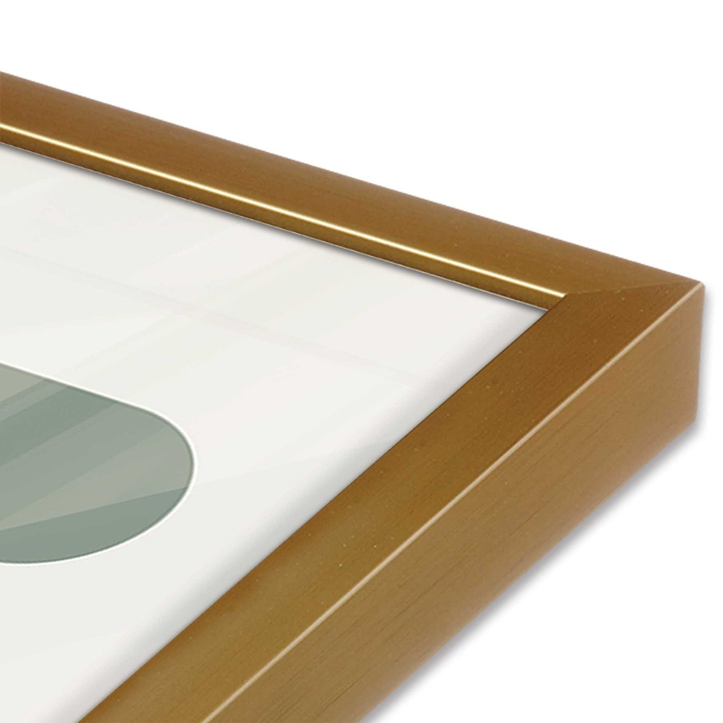 [Color:Polished Gold], Picture of art in a Polished Gold frame at an angle