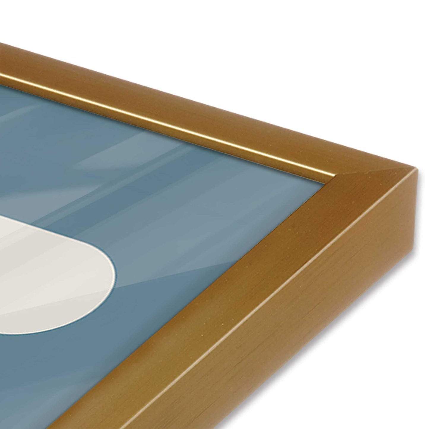 [Color:Polished Gold], Picture of art in a Polished Gold frame at an angle