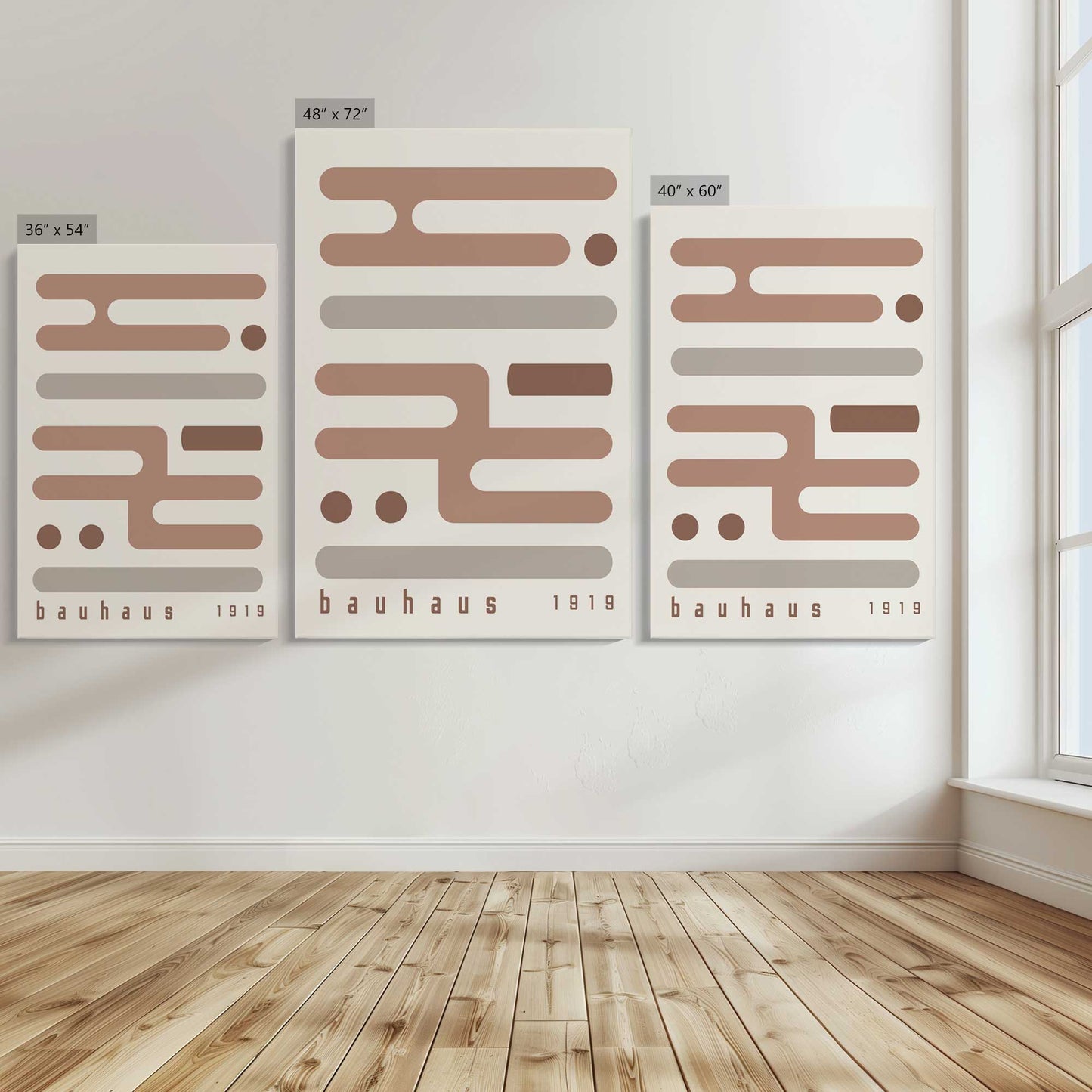 [Color:Stretched Canvas], Image showing the size comparisons