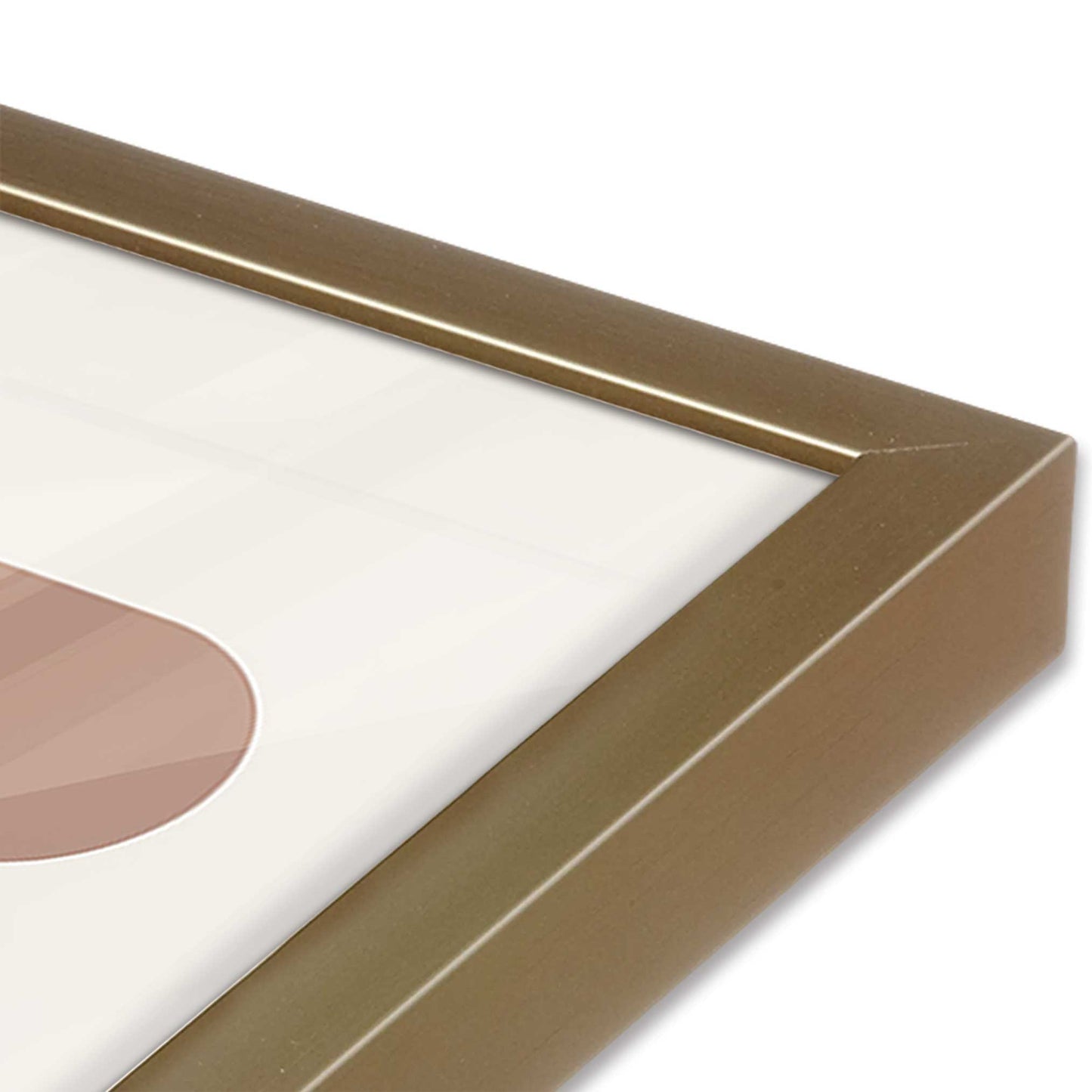 [Color:Brushed Gold], Picture of art in a Brushed Gold frame at an angle