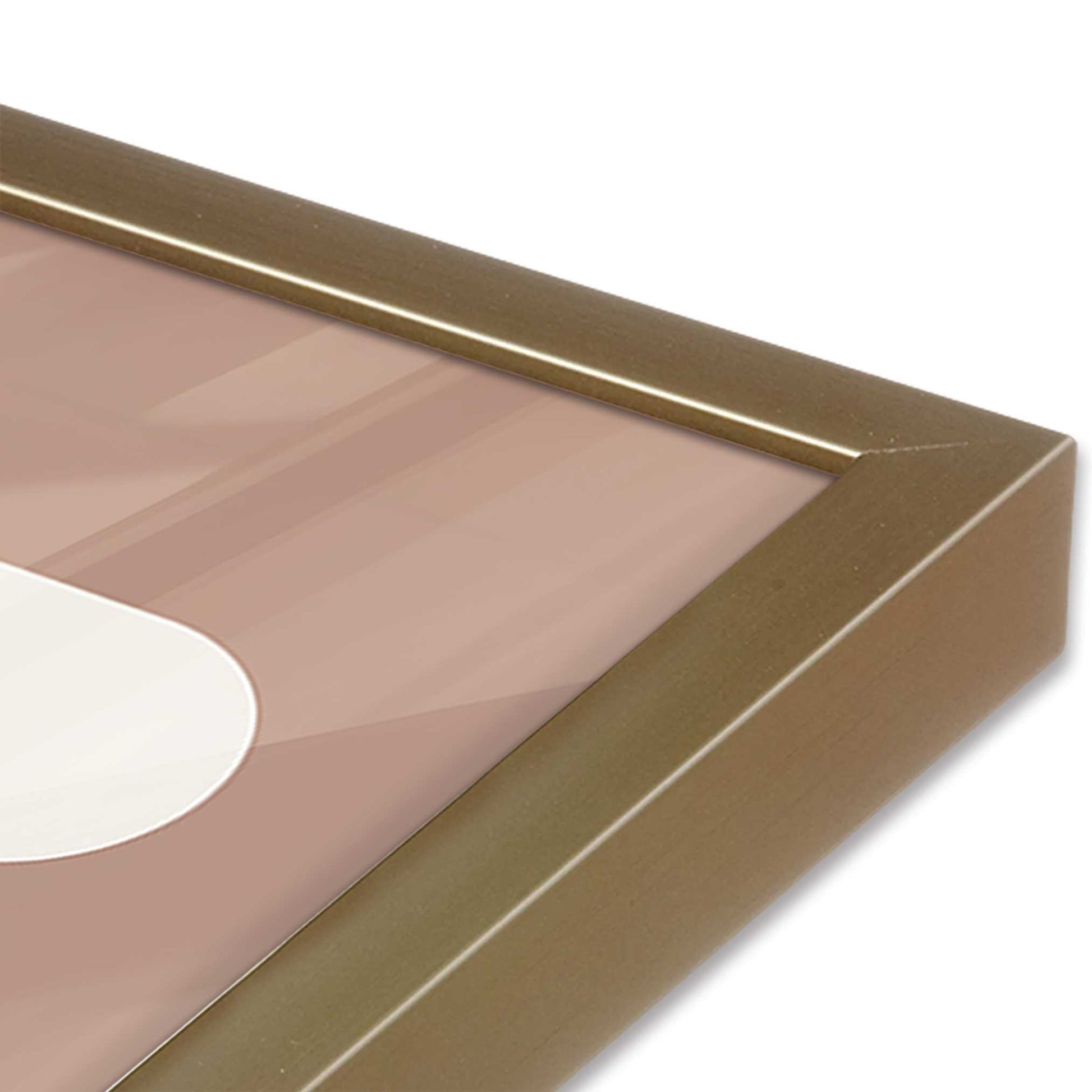 [Color:Brushed Gold], Picture of art in a Brushed Gold frame at an angle