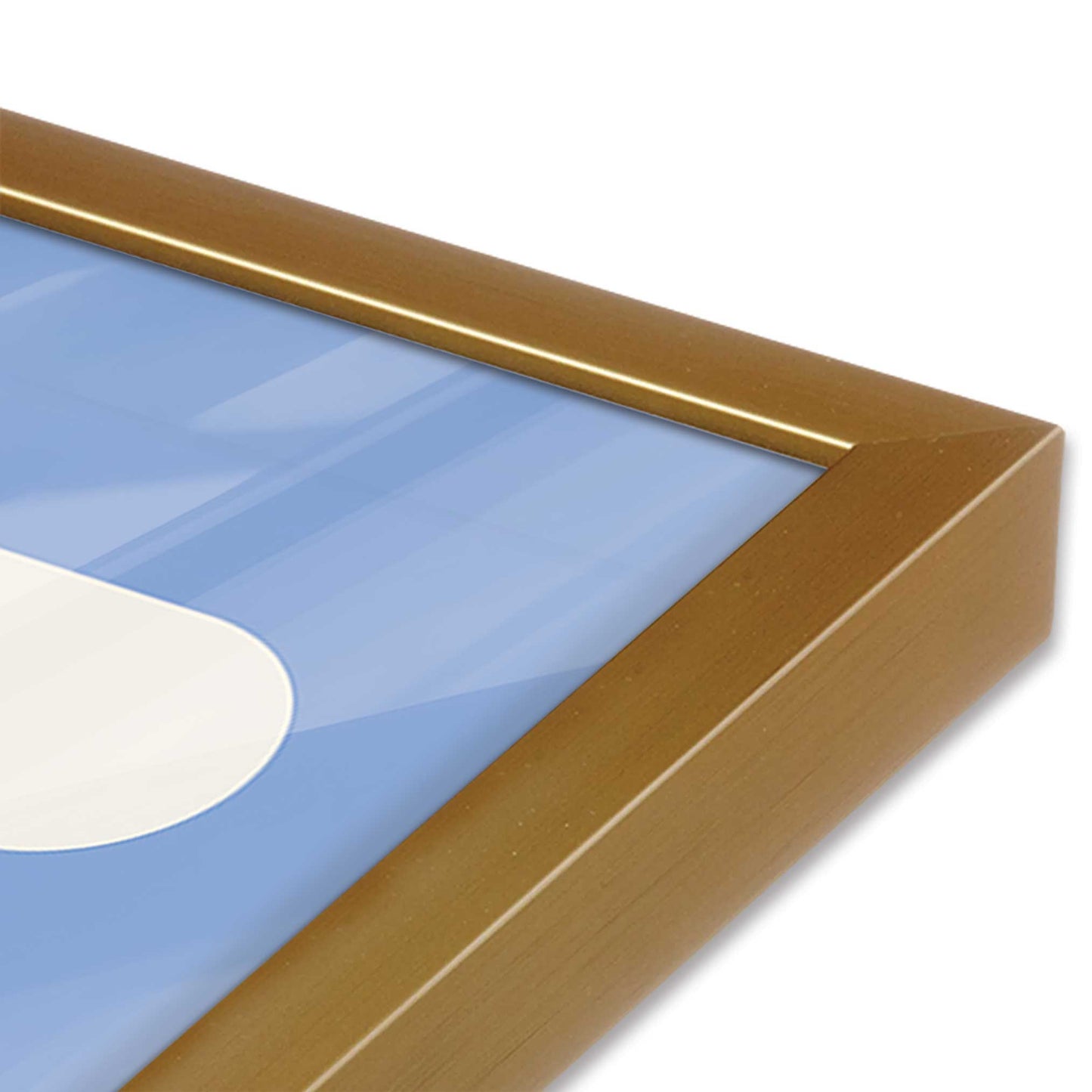 [Color:Polished Gold], Picture of art in a Polished Gold frame at an angle