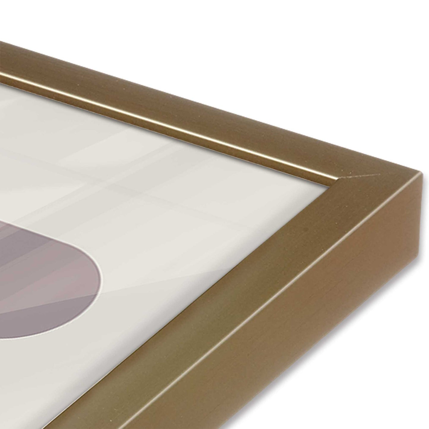 [Color:Brushed Gold], Picture of art in a Brushed Gold frame at an angle