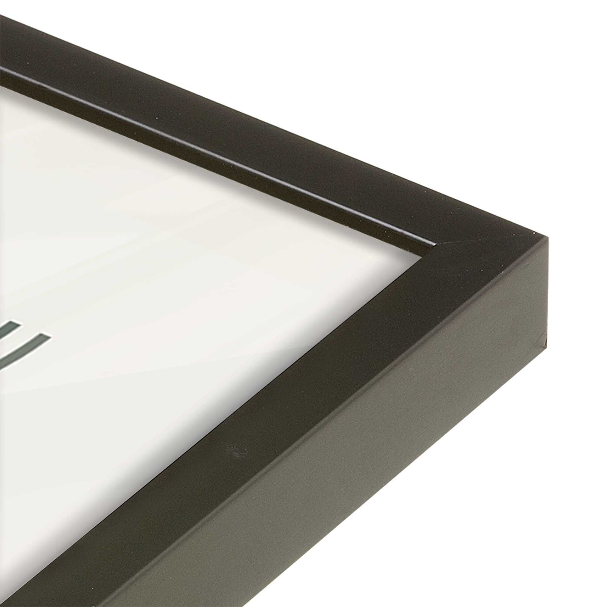 [Color:Satin Black], Picture of art in a Satin Black frame at an angle