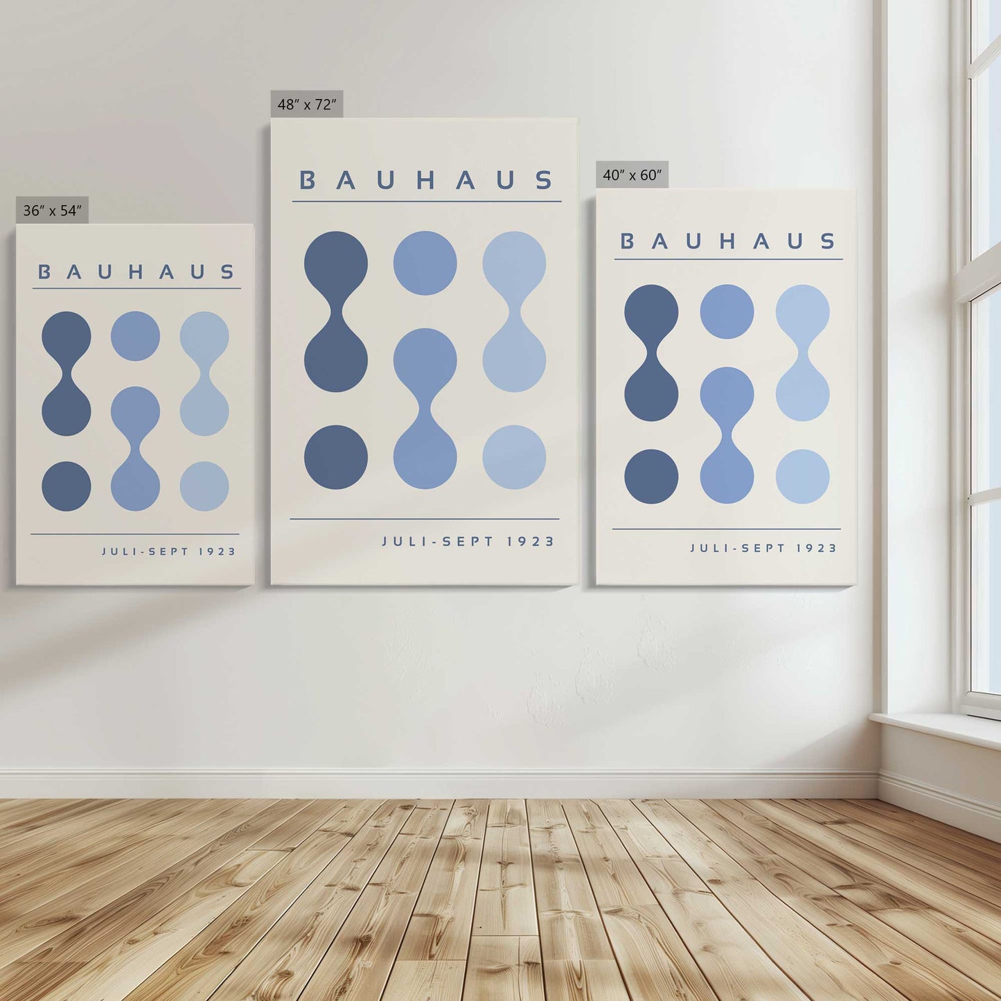 [Color:Stretched Canvas], Image showing the size comparisons