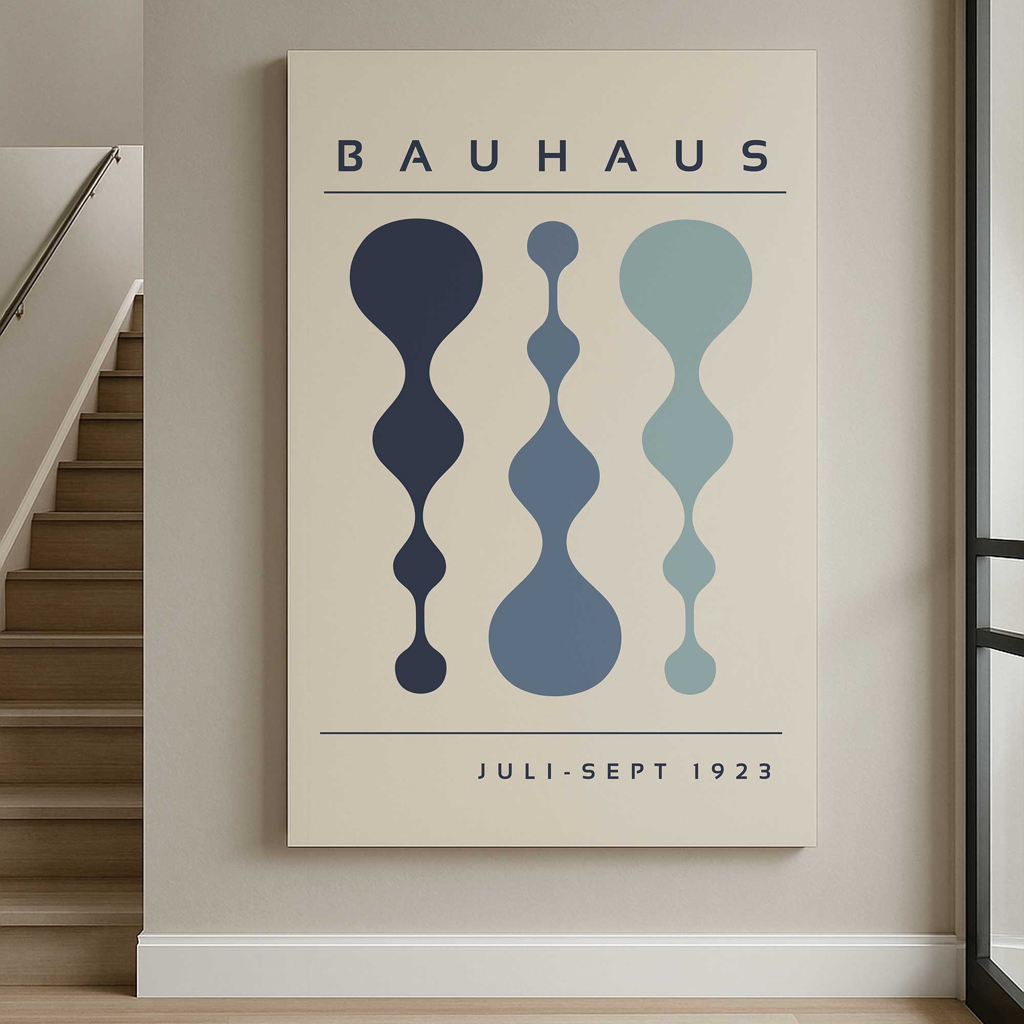 Midnight Retro Bauhaus Poster Large Canvas Print – Frametolia.