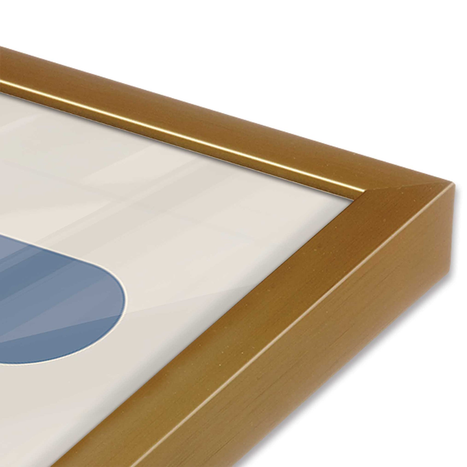 [Color:Polished Gold], Picture of art in a Polished Gold frame at an angle