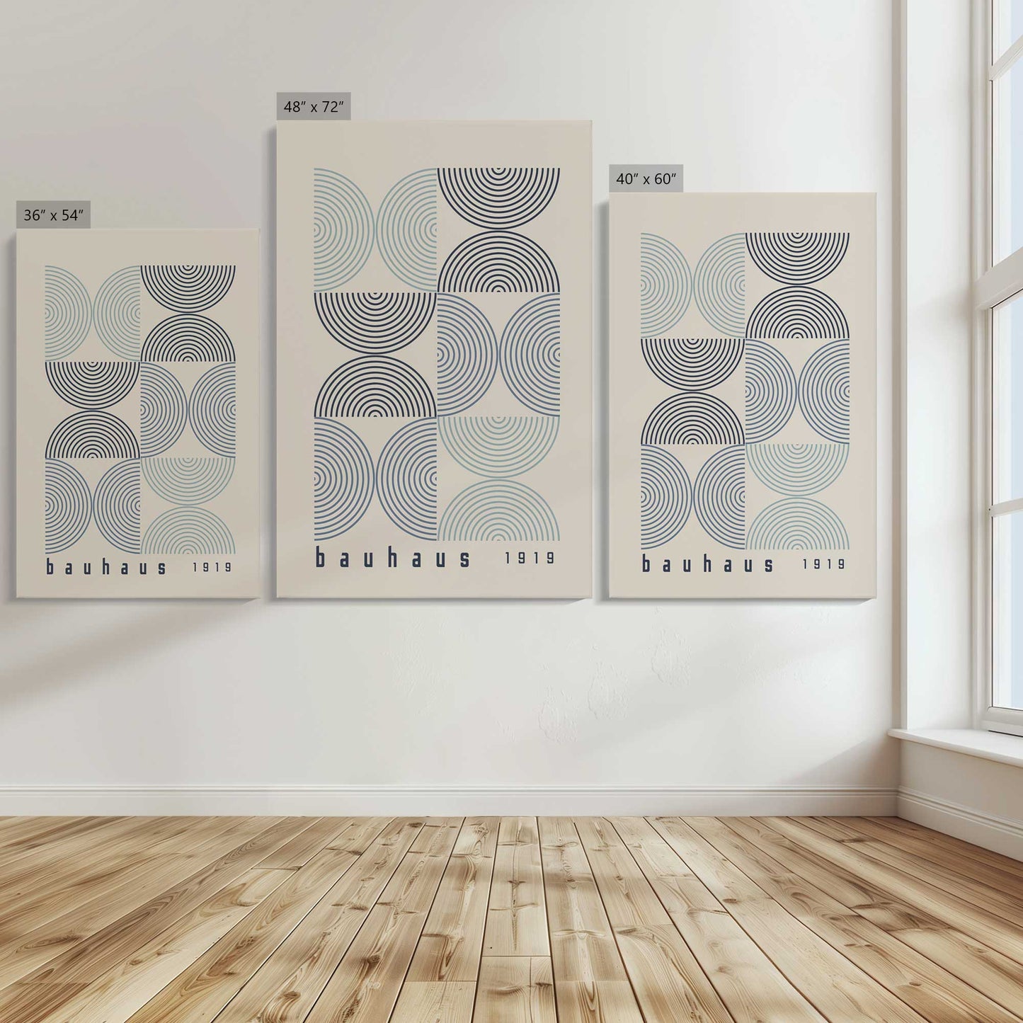 [Color:Stretched Canvas], Image showing the size comparisons