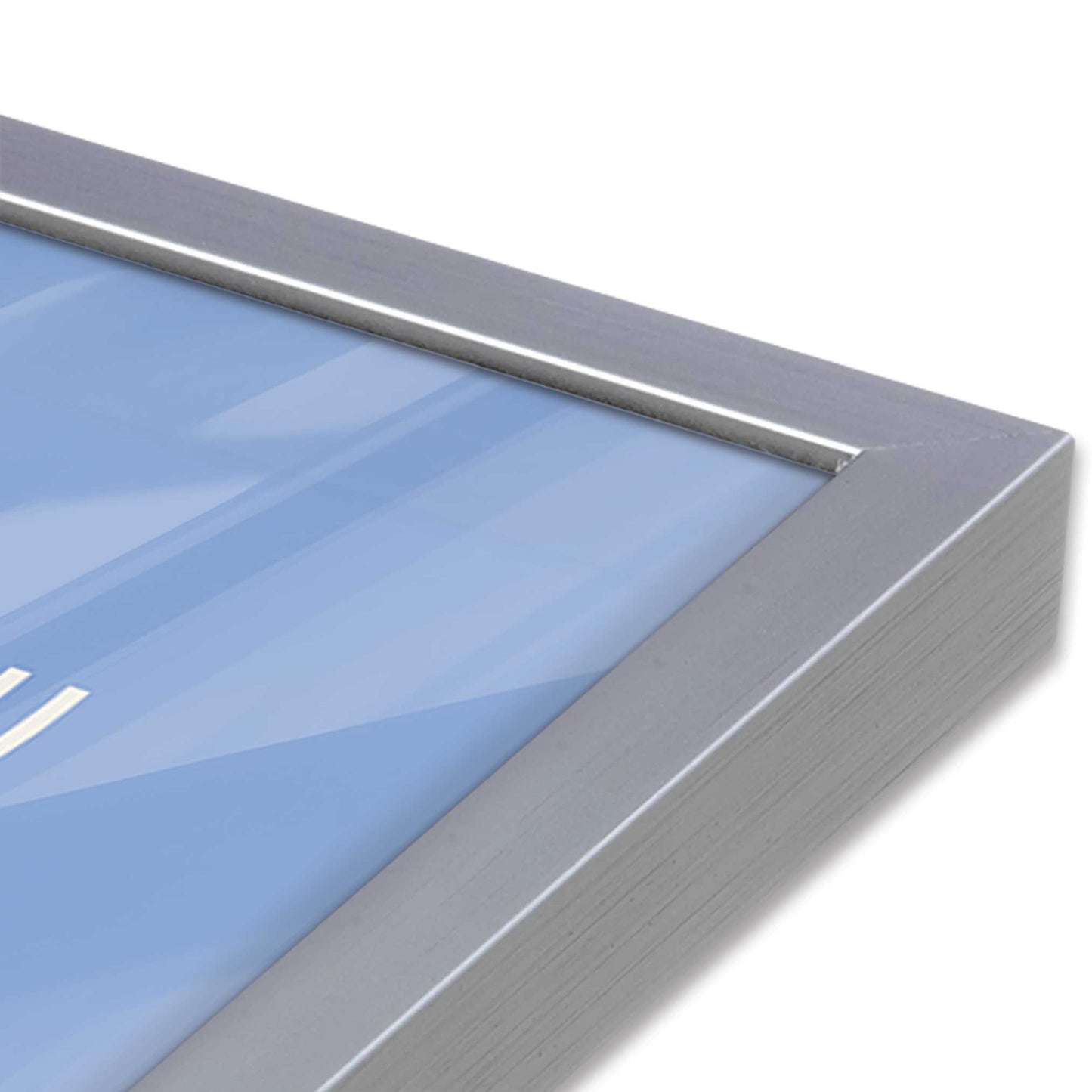 [Color:Polished Chrome], Picture of art in a Polished Chrome frame of the corner