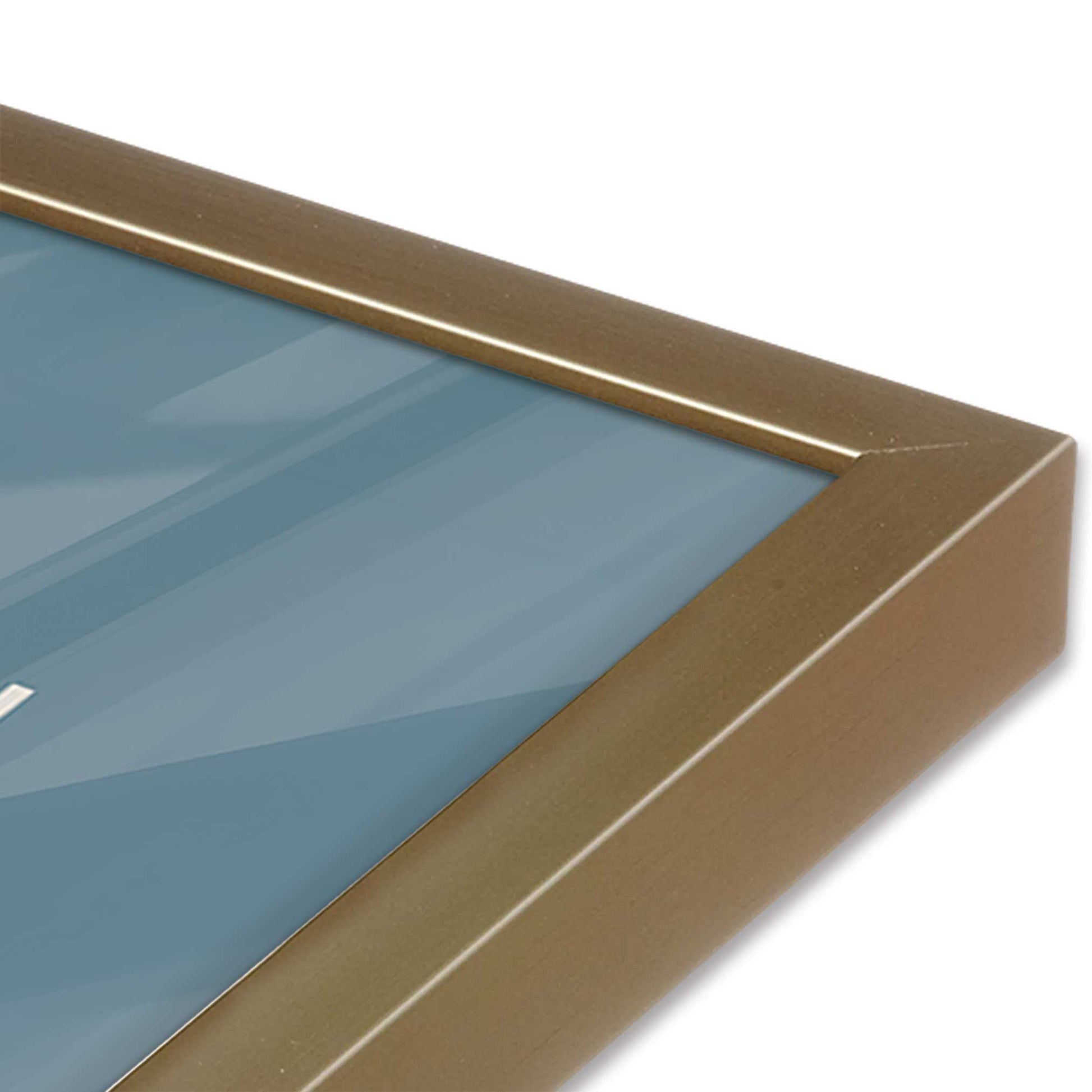 [Color:Weathered Zinc], Picture of art in a Weathered Zinc frame of the corner