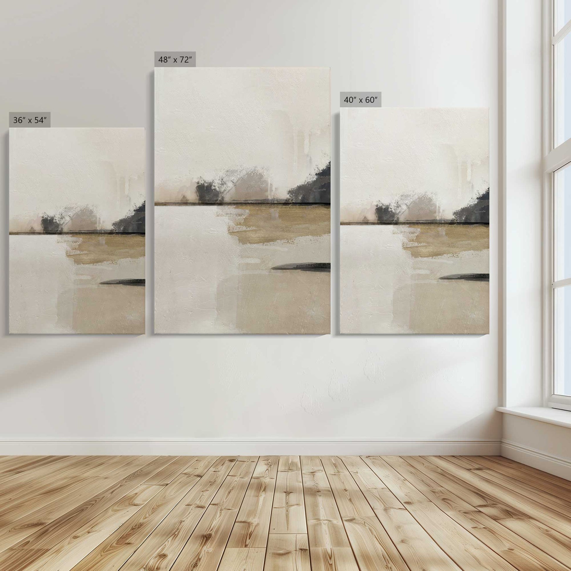 [Color:Stretched Canvas], Image showing the size comparisons
