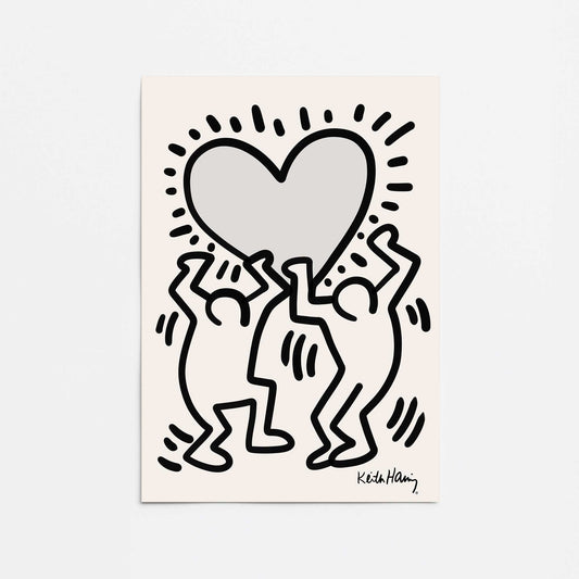 Keith Haring Heart Poster Promotional Rolled Print